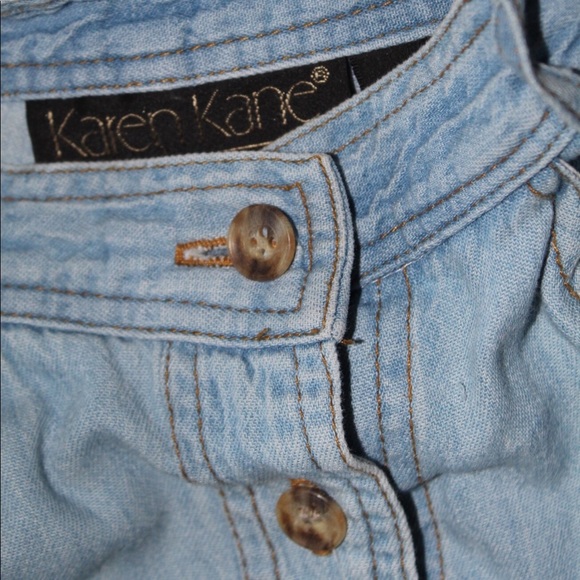 Vintage button up long blue jean skirt. - Picture 2 of 4